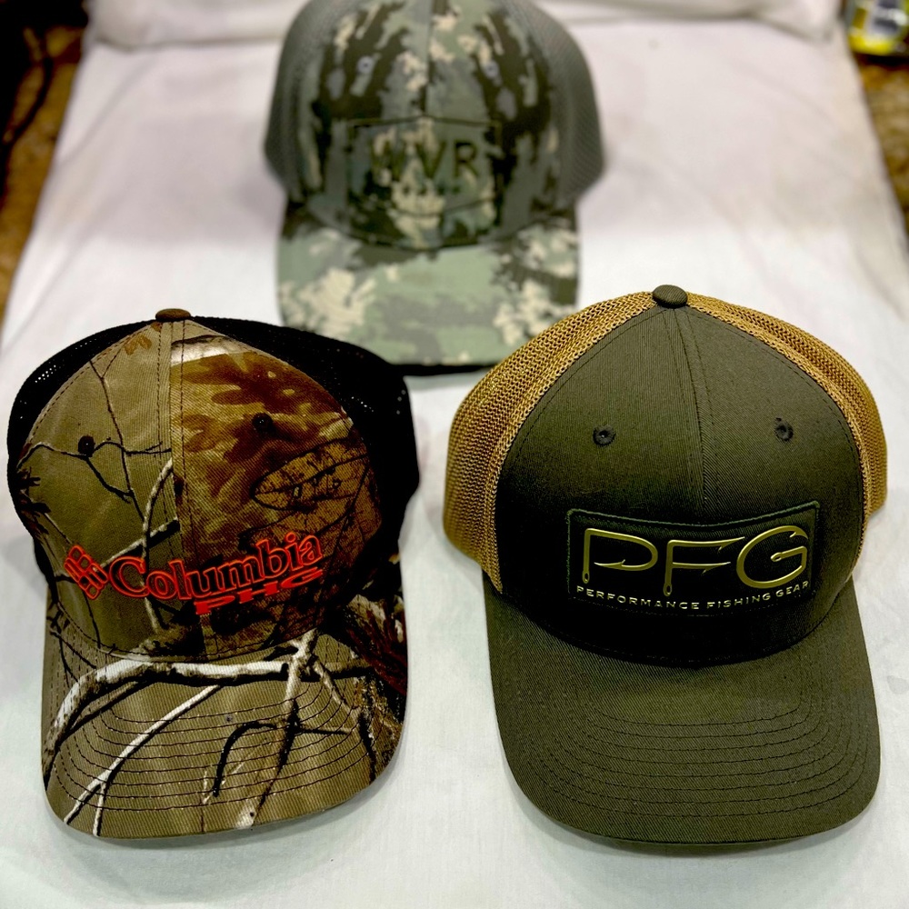 Columbia (2; 1 PFG and 1 PHG) and Richardson (WVR) Men’s fitted structured hats